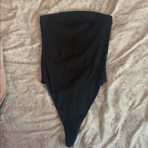 Black strapless bodysuit